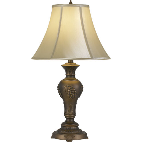 Cavan 26 inch 100 watt Antique Brass Table Lamp Portable Light