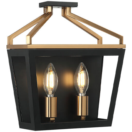 Mavonshire 2 Light 10 inch Black and Aged Gold Brass Wall Sconce Wall Light