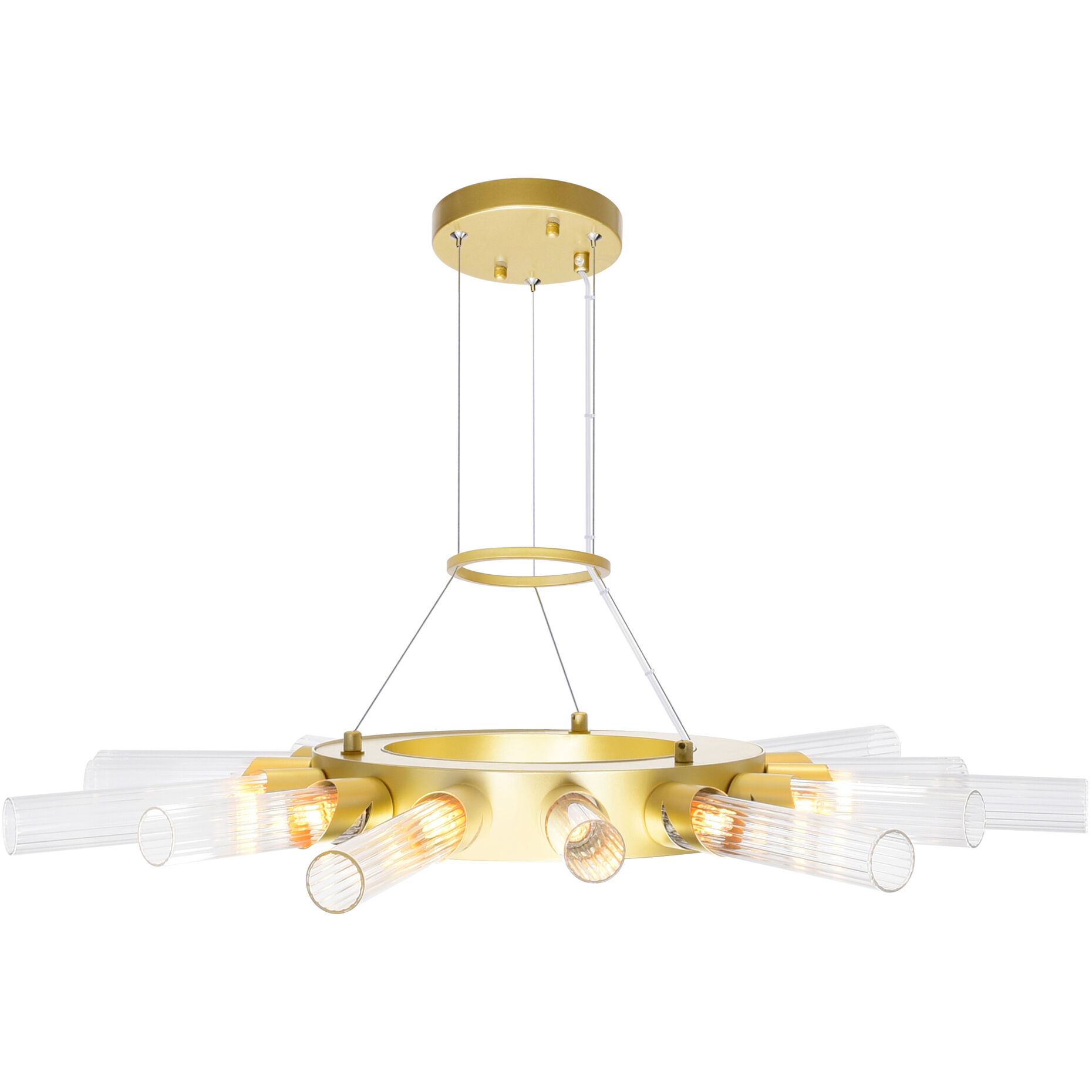 Collar LED 28 inch Satin Gold Chandelier Ceiling Light