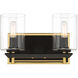 Sable Point 2 Light 11.88 inch Sand Coal With Honey Gold Bath Lamp Wall Light