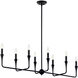 Alvaro 8 Light 11.5 inch Black Chandelier Linear Ceiling Light, Double