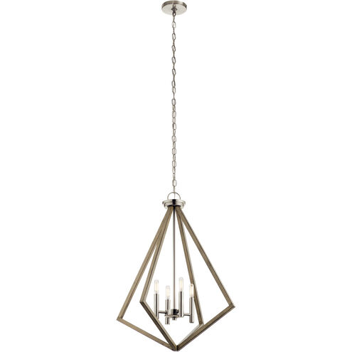 Deryn 4 Light 24 inch Distressed Antique Gray Chandelier 1 Tier Medium Ceiling Light, Medium
