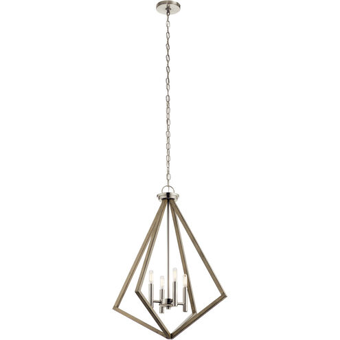 Deryn 4 Light 24 inch Distressed Antique Gray Chandelier 1 Tier Medium Ceiling Light, Medium