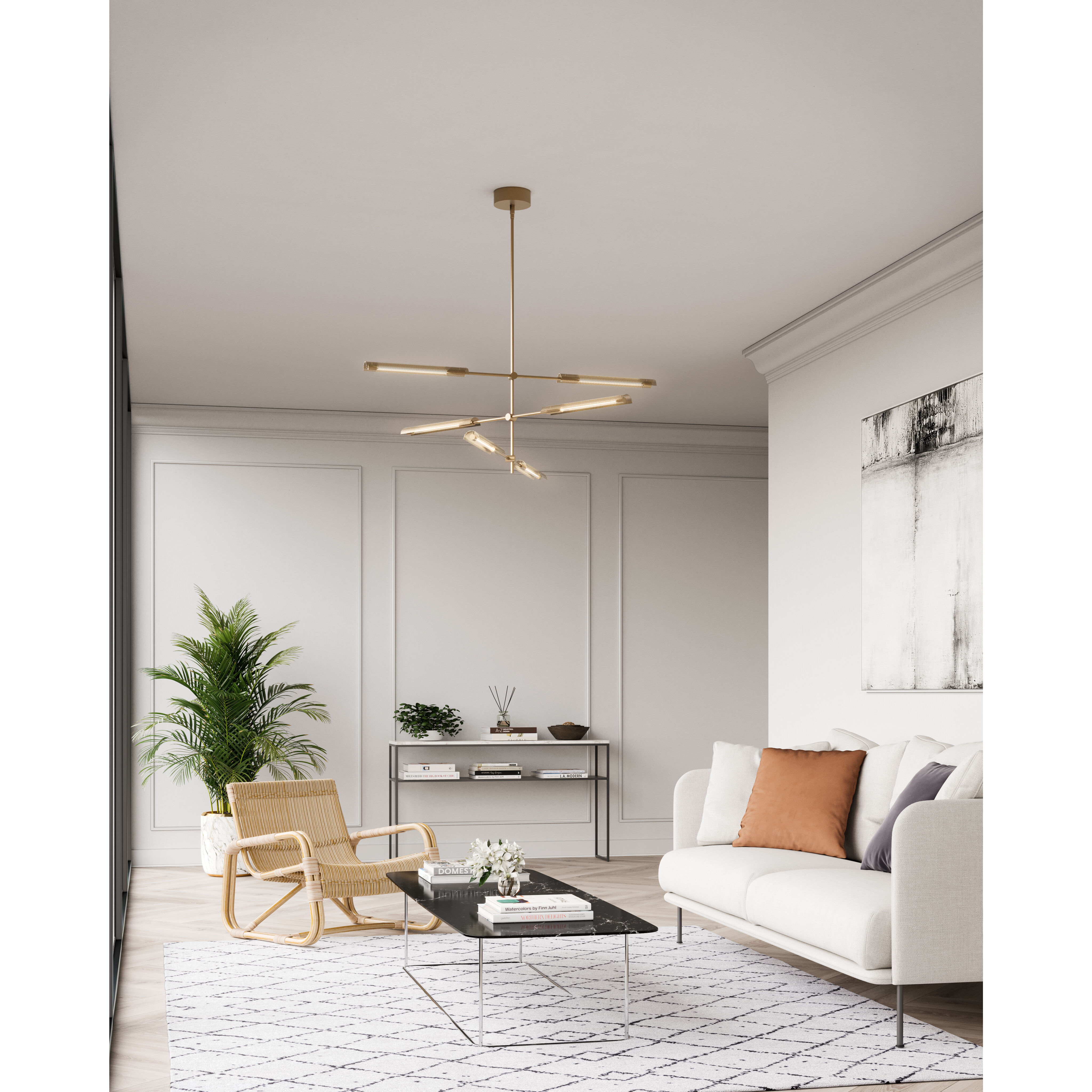 Astrid Multi Pendant Ceiling Light in Vintage Brass