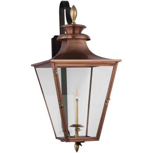 Chapman & Myers Albermarle2 1 Light 31.25 inch Soft Copper and Brass Outdoor Bracketed Gas Wall Lantern, Medium