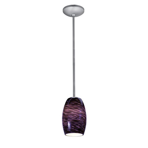 Chianti LED 5 inch Brushed Steel Pendant Ceiling Light in Purple Swirl