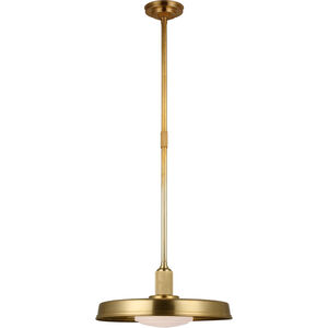 Chapman & Myers Ruhlmann LED 18 inch Antique-Burnished Brass Factory Pendant Ceiling Light
