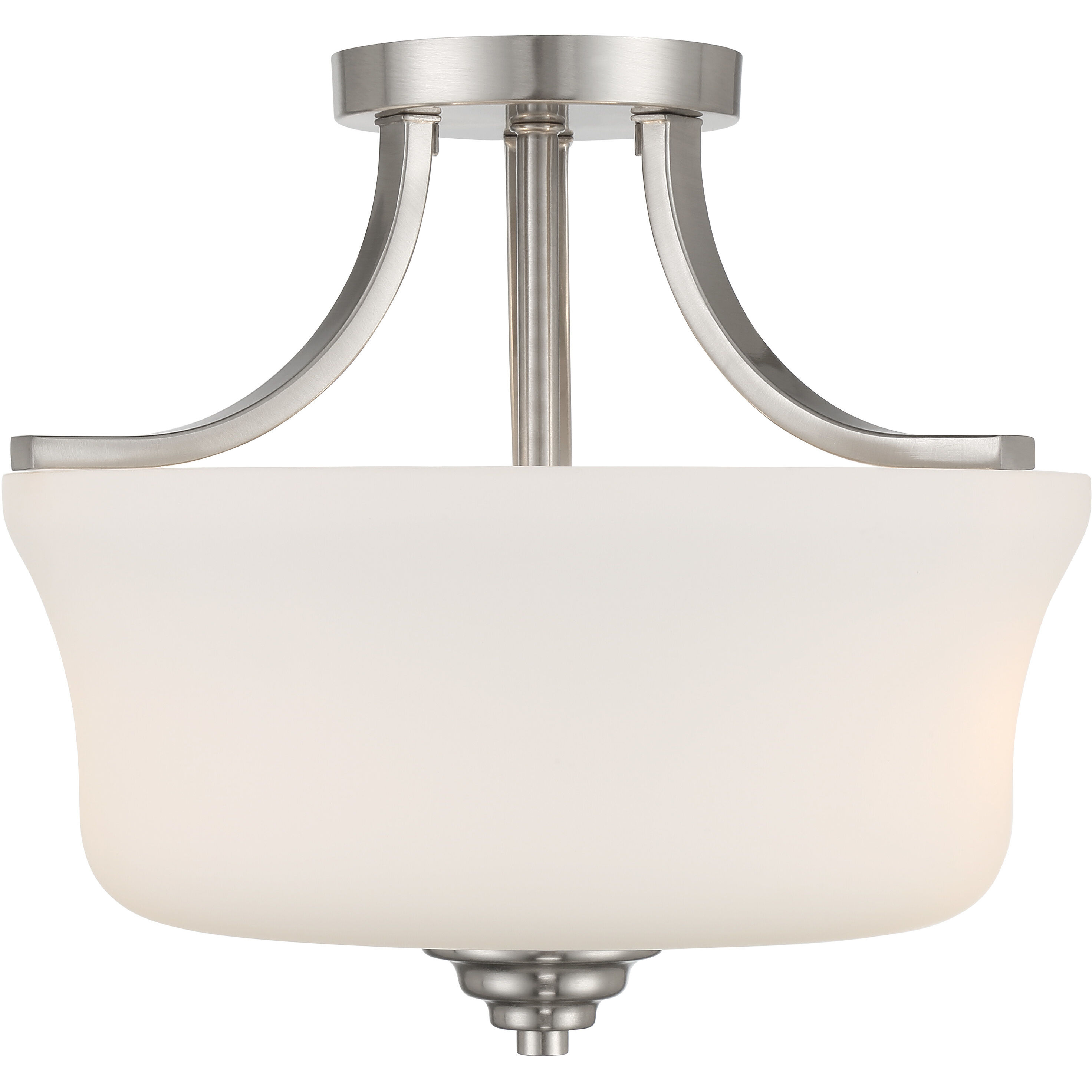 Shyloh 2 Light 13 inch Brushed Nickel Semi Flush Ceiling Light
