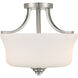Shyloh 2 Light 13 inch Brushed Nickel Semi Flush Ceiling Light