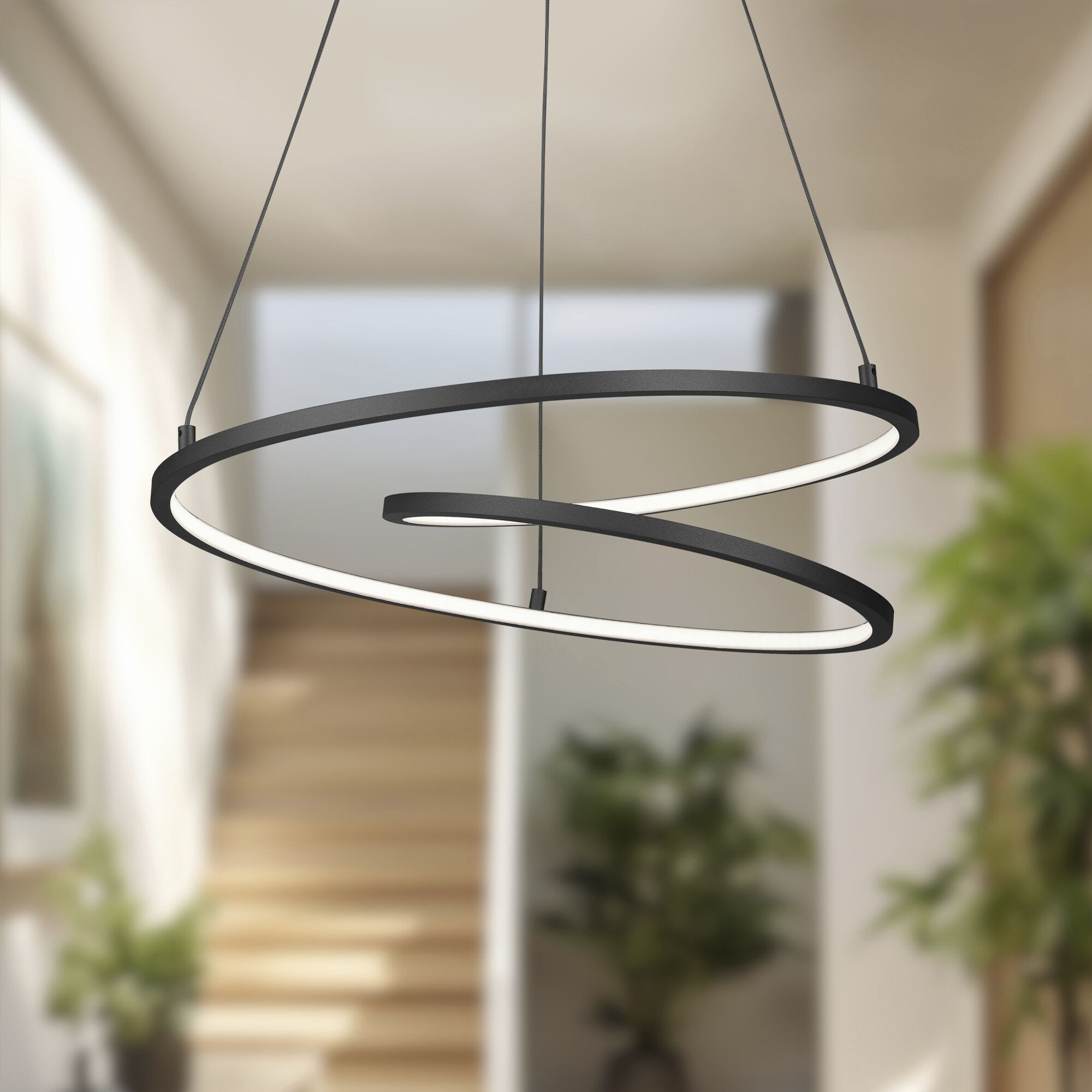 Twist LED 19 inch Black Pendant Ceiling Light