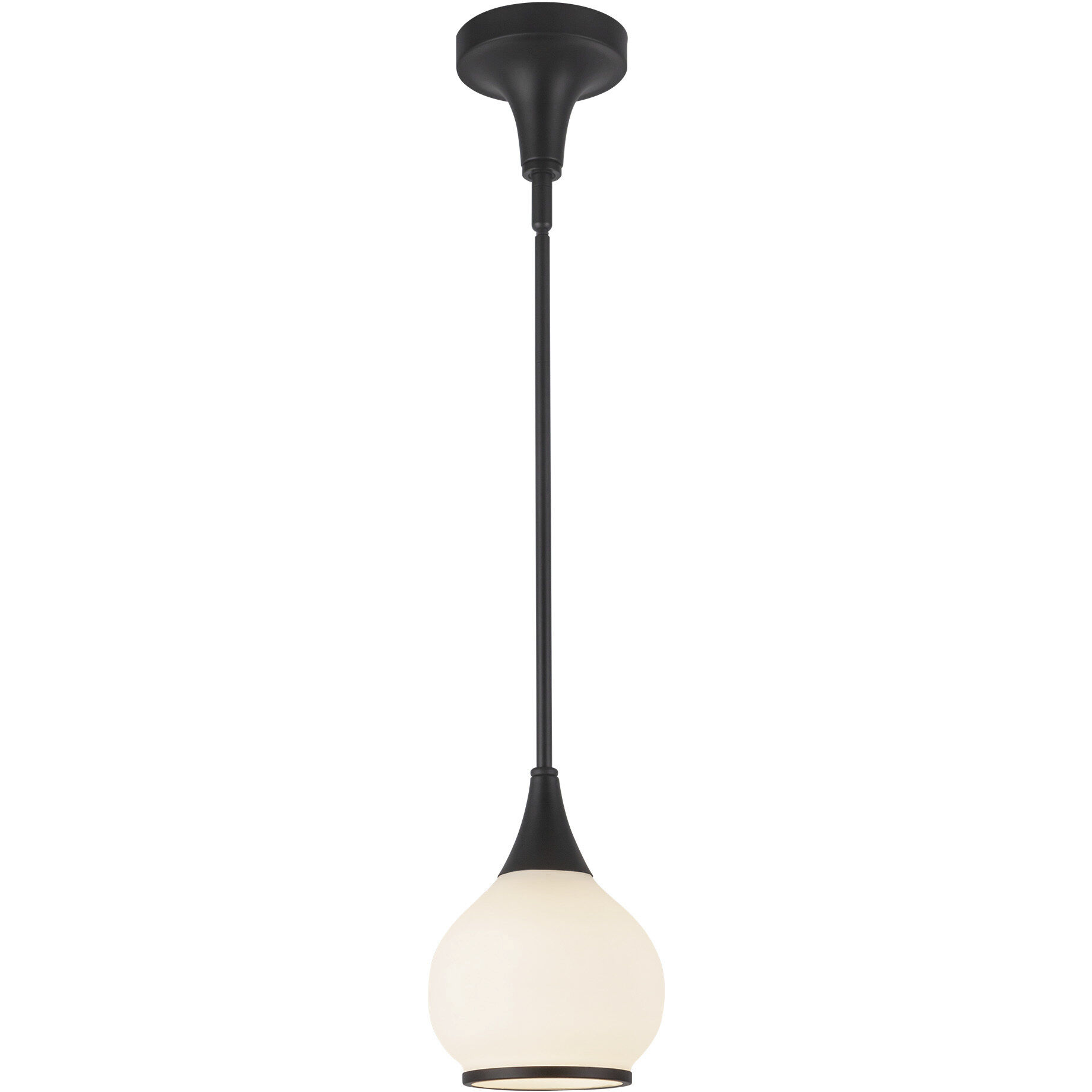 Alora Mood Hazel Pendant Ceiling Light in Matte Black, Matte Opal Glass