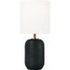 Hable Fanny 14 inch 9 watt Rough Black Ceramic Table Lamp Portable Light