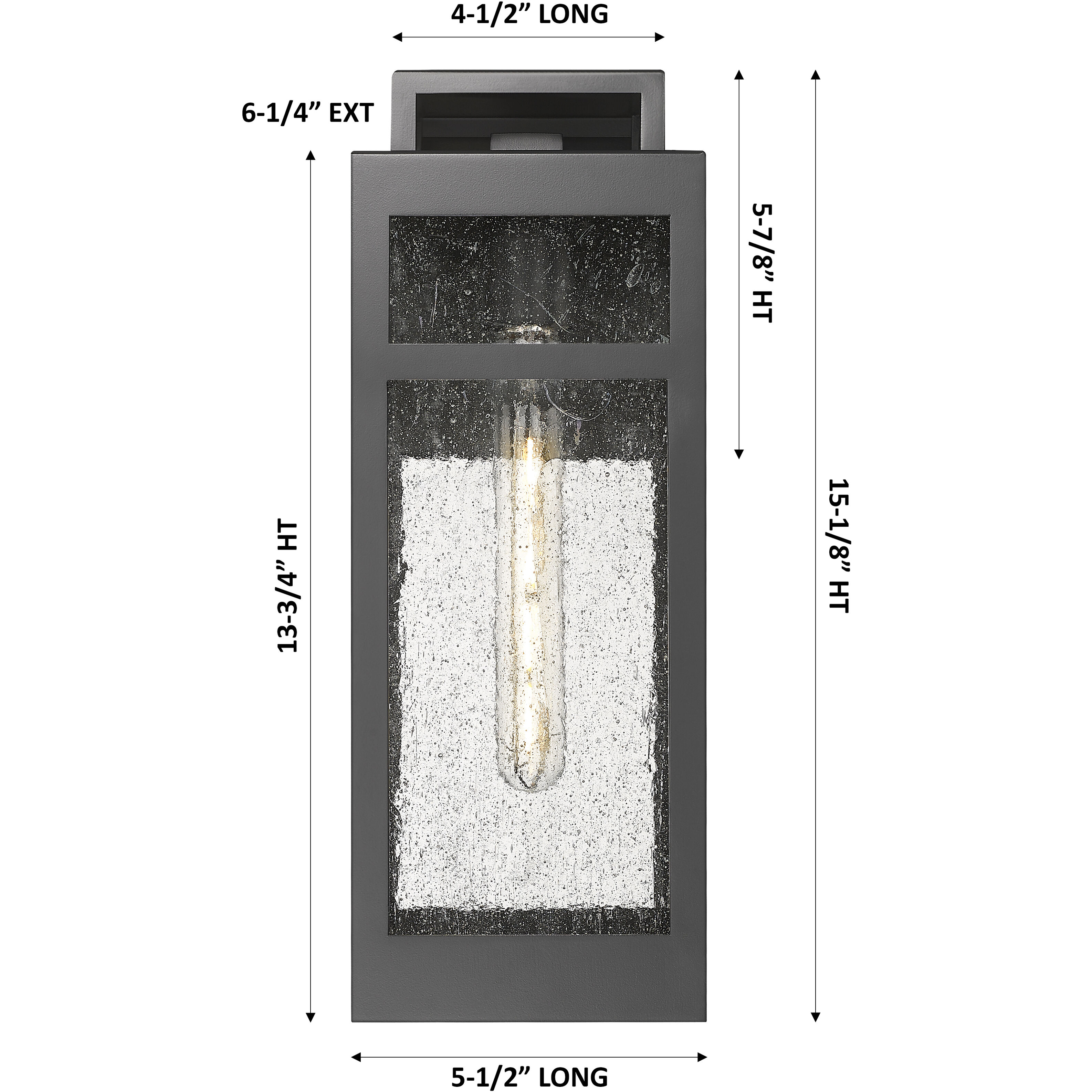 Ridgeway 1 Light 15.13 inch Matte Black Outdoor Sconce in Seedy Glass