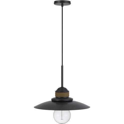 Mineola 1 Light 16 inch Black and Burlap Mini Pendant Ceiling Light