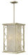 Flourish 4 Light 16 inch Silver Leaf Foyer Ceiling Light, Metallic Linen Shade