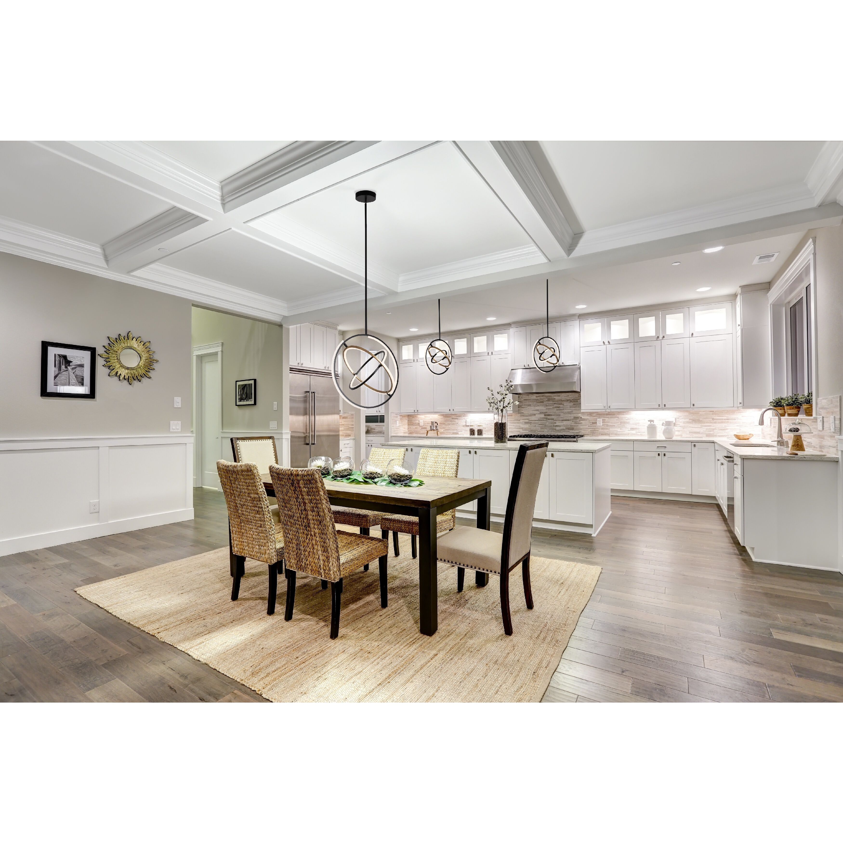 Trilogy LED 24 inch Black and Brass Pendant Ceiling Light