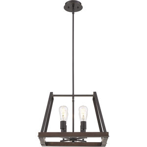 Outrigger 4 Light 14 inch Mahogany Bronze and Nutmeg Wood Pendant Ceiling Light
