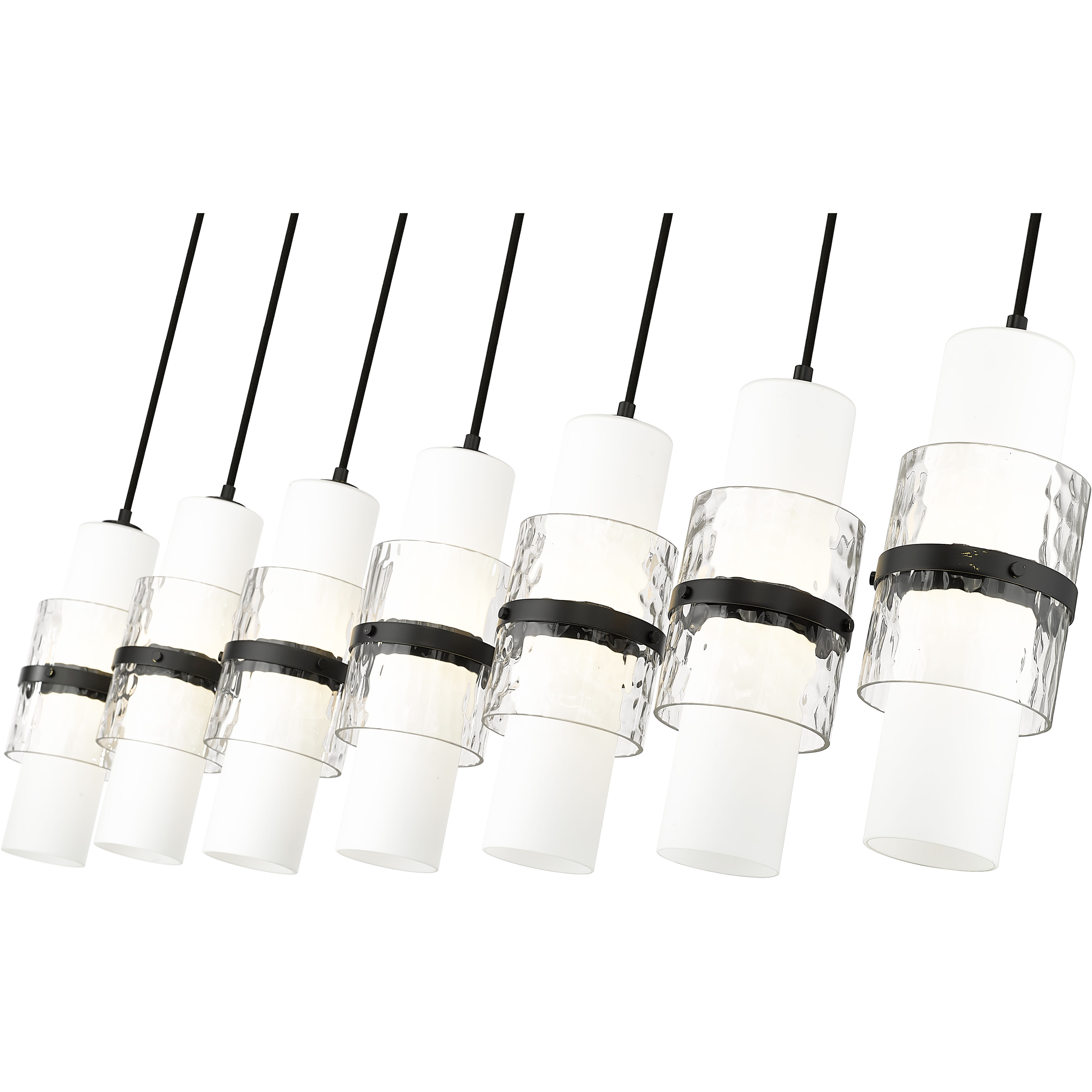 Cayden 7 Light 54 inch Matte Black Linear Chandelier Ceiling Light