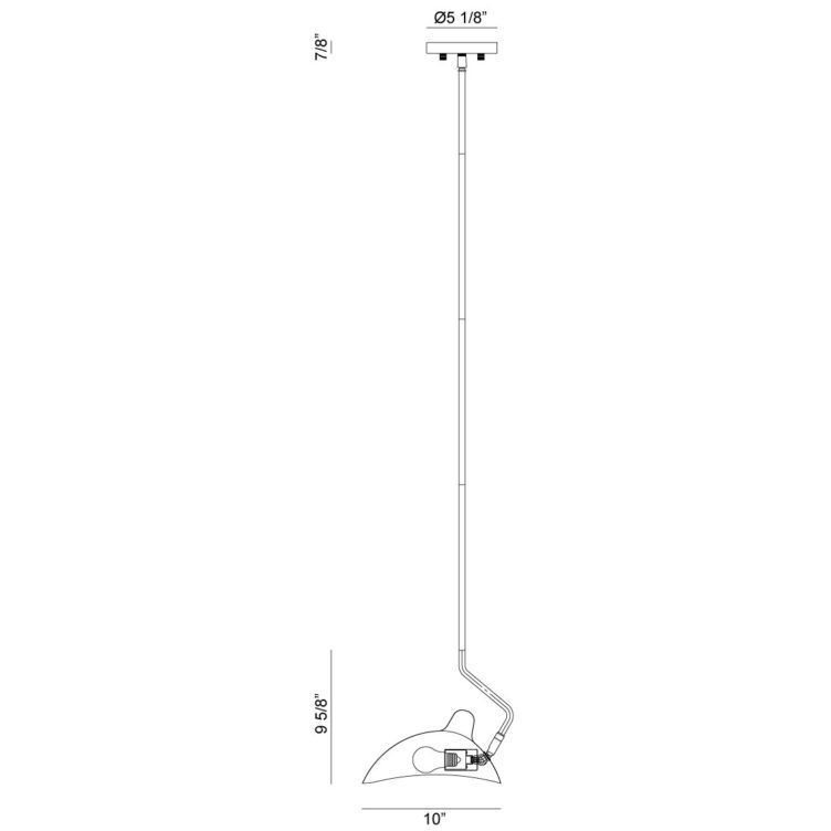 Droid 1 Light 9.25 inch White and Brushed Gold Pendant Ceiling Light