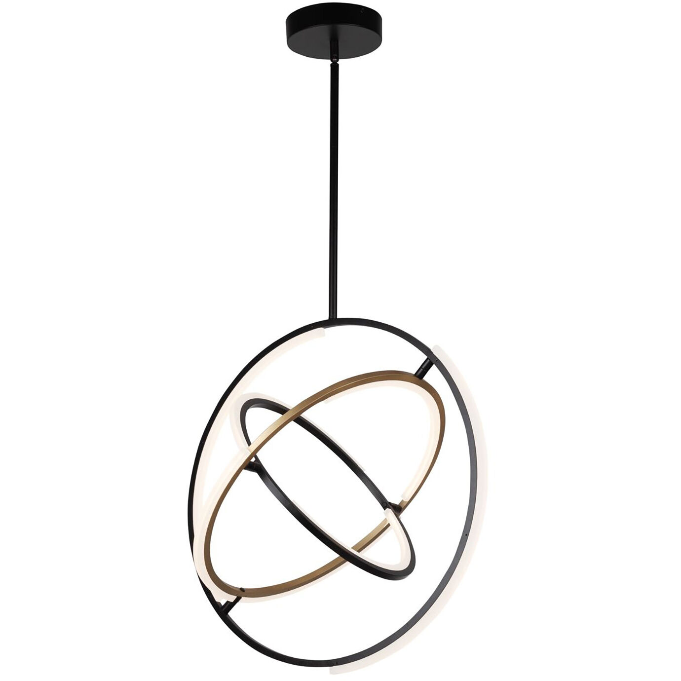 Trilogy LED 24 inch Black and Brass Pendant Ceiling Light