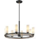 Fusion Collection - Tilburg Family 8 Light 32.5 inch Matte Black and Brass Chandelier Ceiling Light in 32.5" D x 32.5" W x 18" H, EVOLV