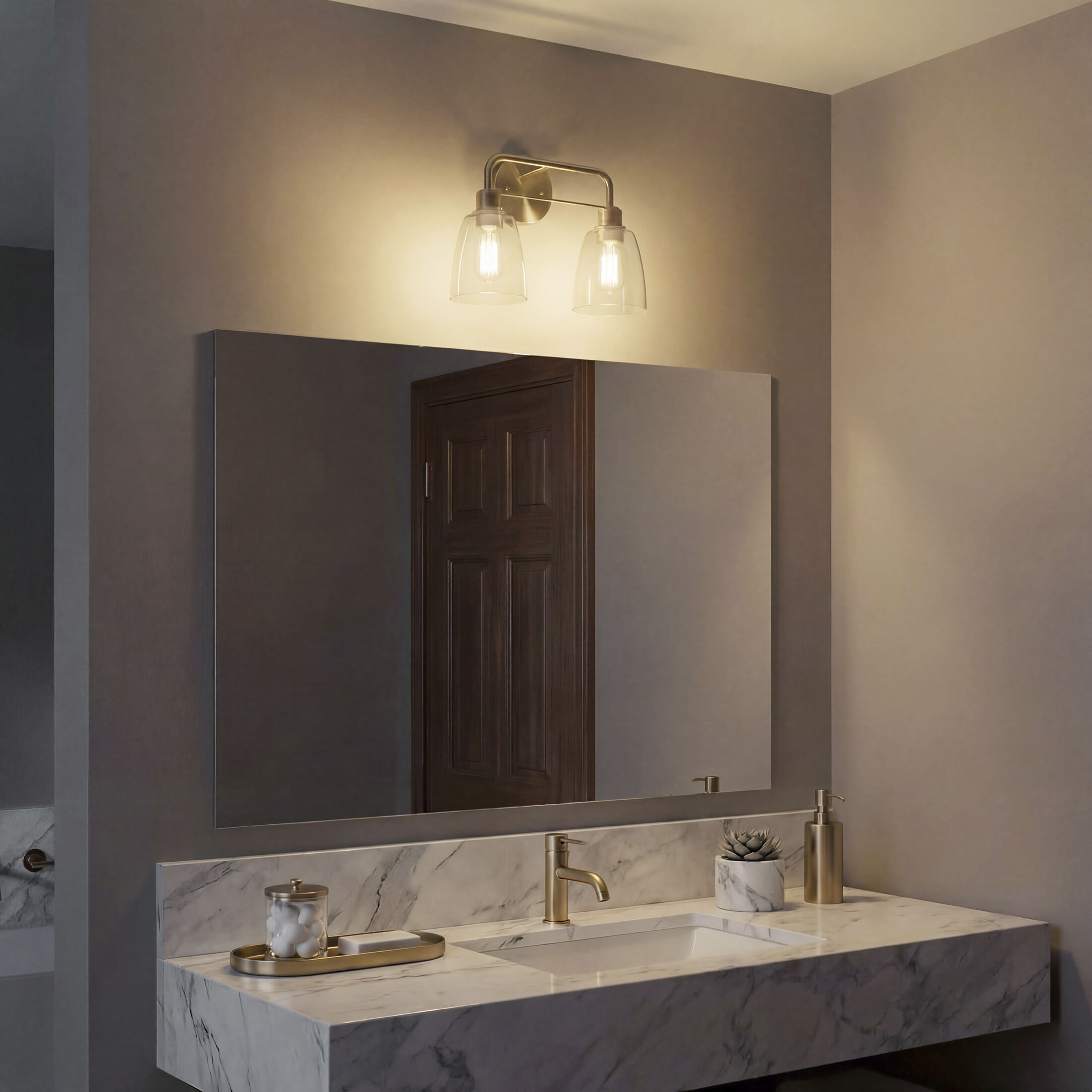 Meller 2 Light 15.25 inch Champagne Bronze Bath Vanity Light Wall Light