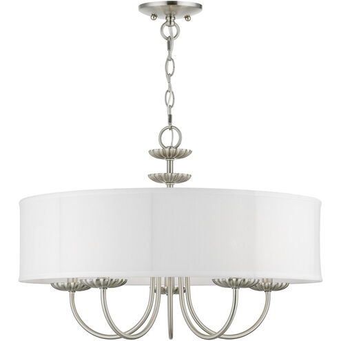 Brookdale 5 Light 23 inch Brushed Nickel Pendant Chandelier Ceiling Light