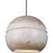 Radiance Collection 1 Light 12 inch Dark Bronze and Greco Travertine and Black Pendant Ceiling Light