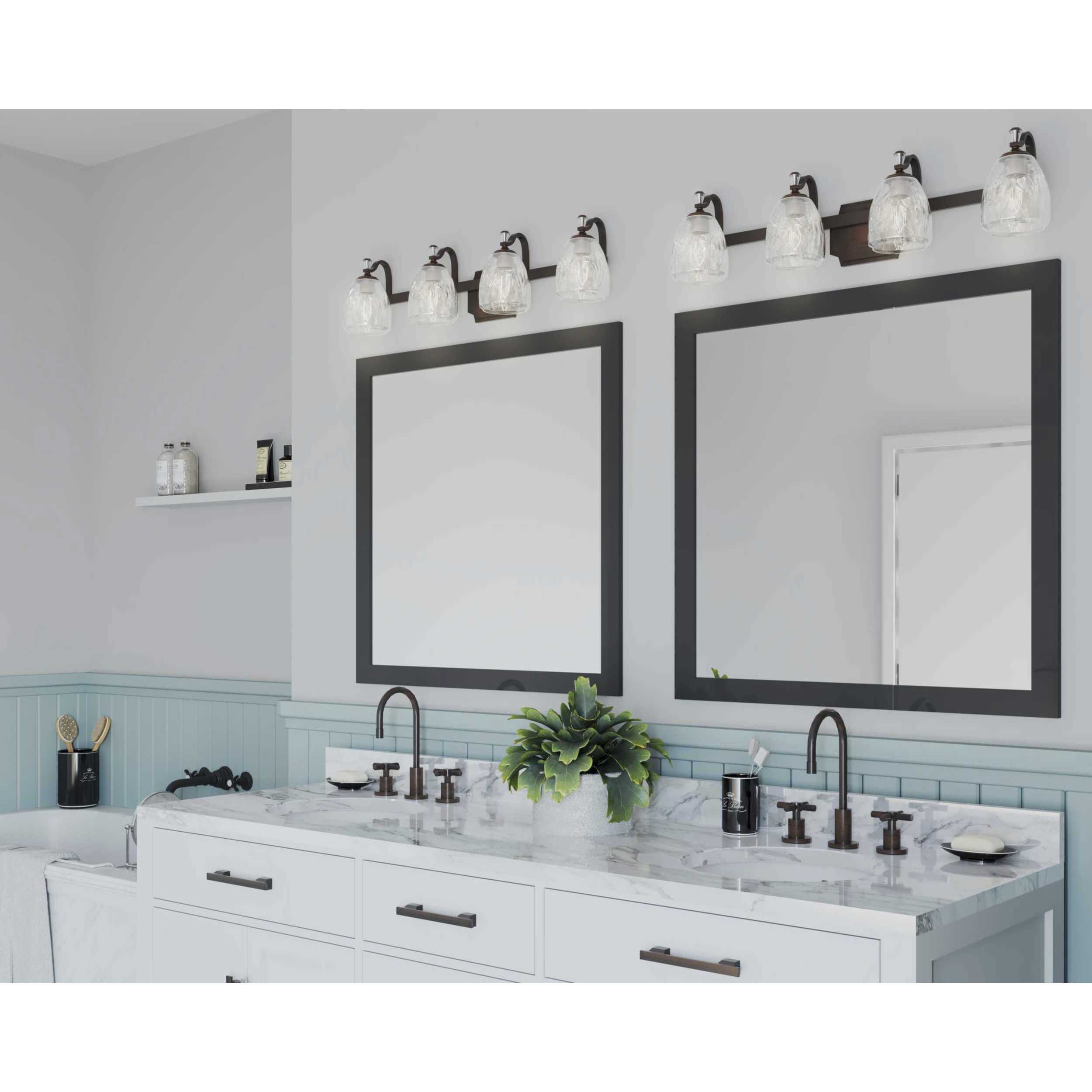 Anjoux 4 Light 32 inch Antique Bronze Bath Vanity Wall Light 