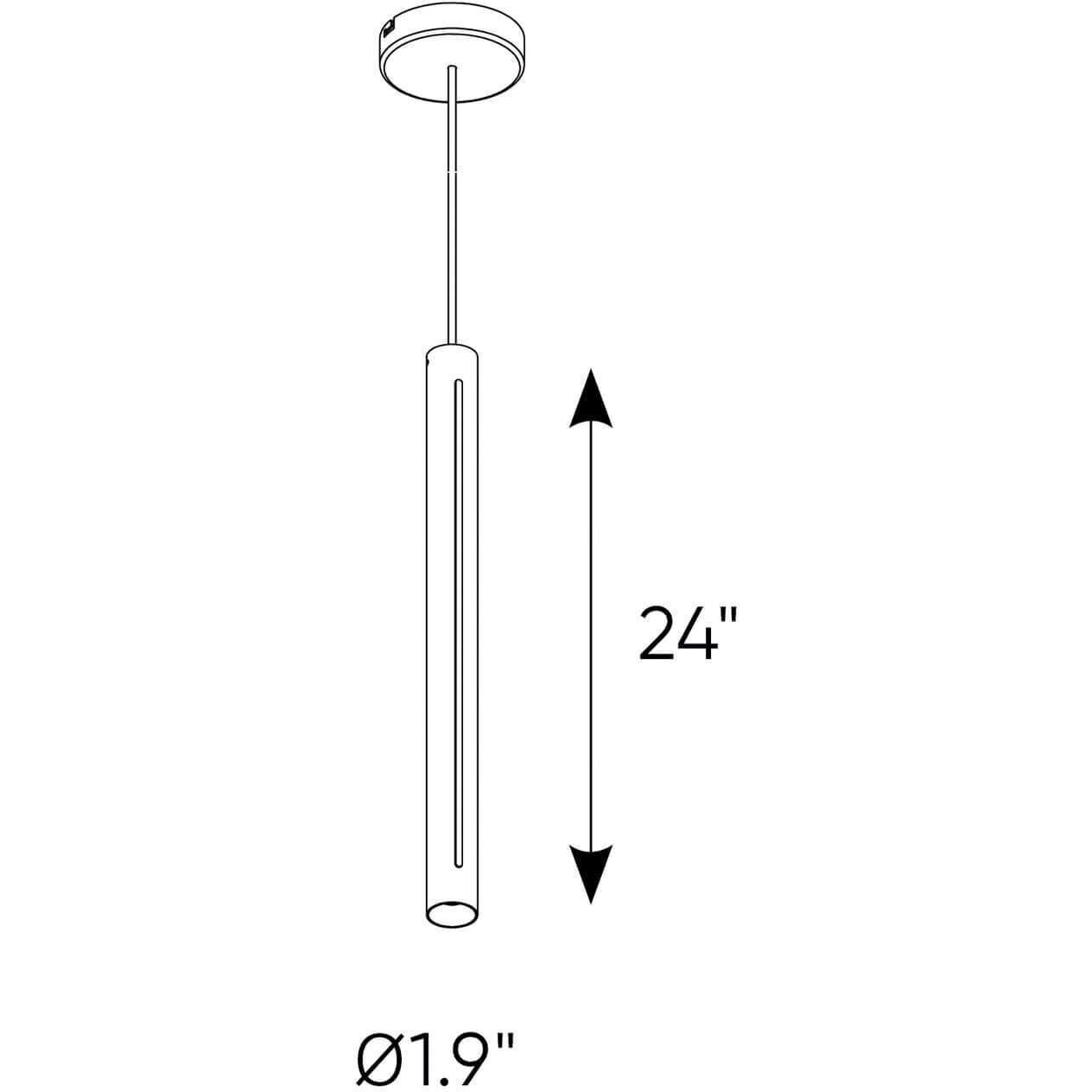 Linea LED 1.9 inch Black Pendant Ceiling Light, Cylinder