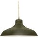 Radiance LED 13.5 inch Matte Green and Antique Brass Pendant Ceiling Light