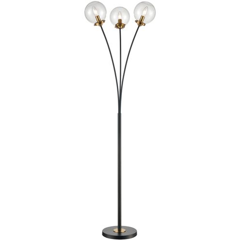 Boudreaux 64 inch 5 watt Matte Black with Aged Brass Floor Lamp Portable Light