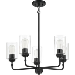 Stowe 5 Light 23 inch Flat Black Chandelier Ceiling Light