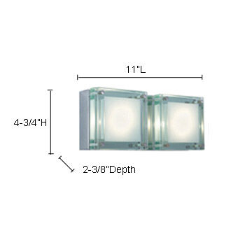 Quattro 2 Light 11 inch Chrome Wall Sconce Wall Light