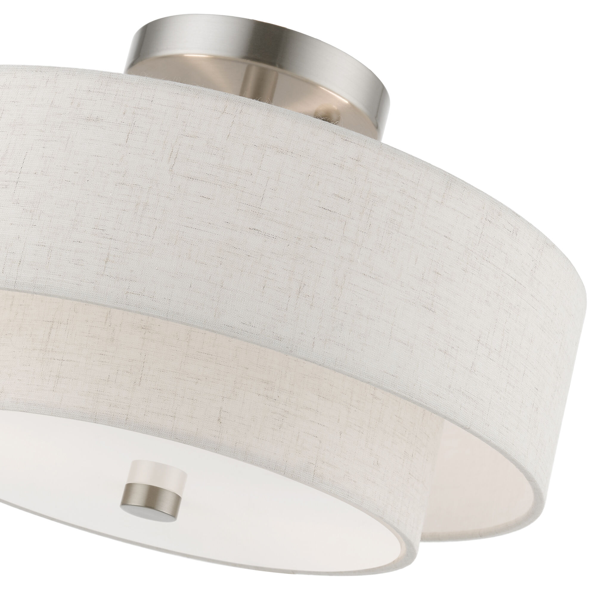 Meridian 2 Light 13 inch Brushed Nickel Semi-Flush Ceiling Light