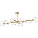 Willow 8 Light 48.25 inch Brushed Gold Linear Pendant Ceiling Light in Clear Glass