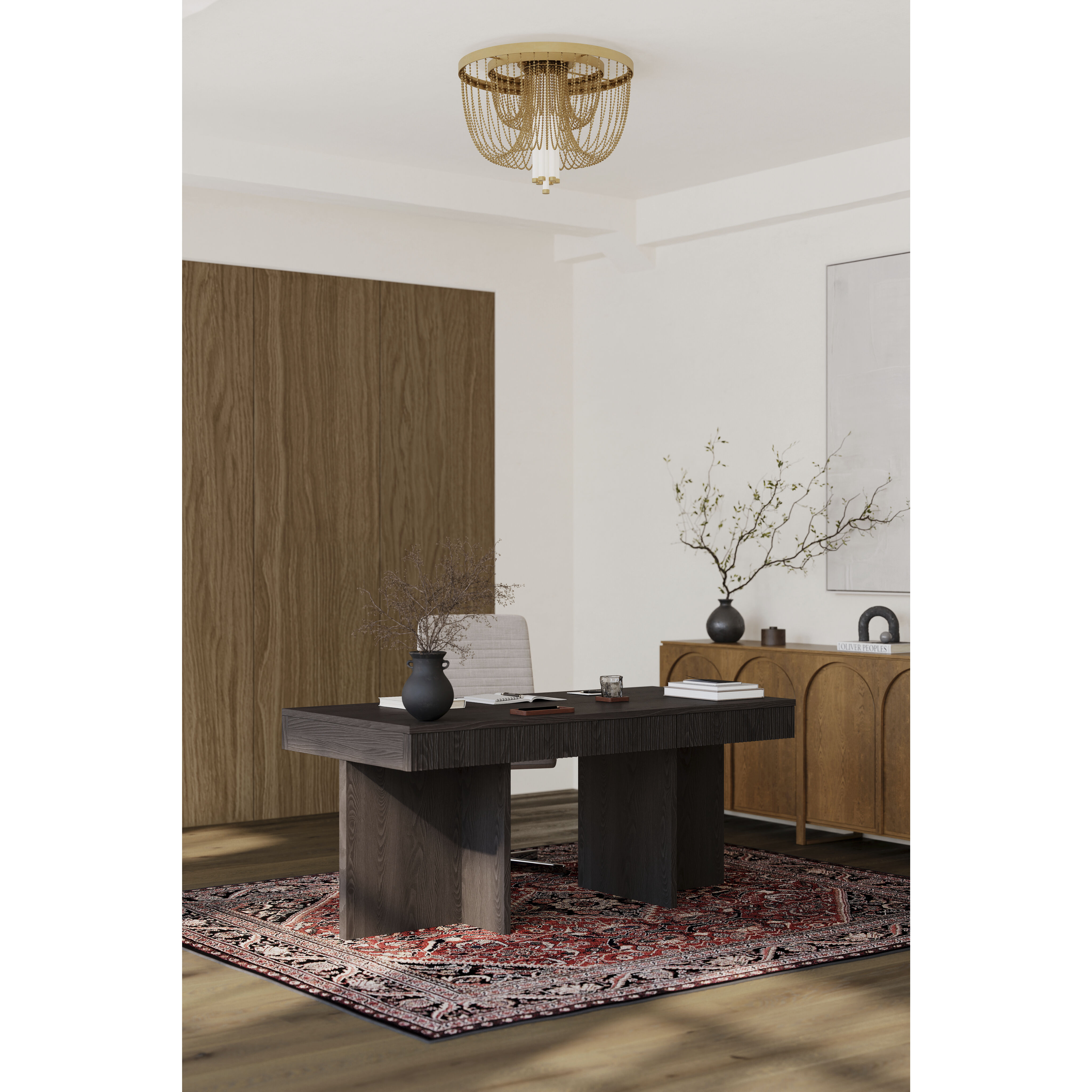 Jezelle LED 24 inch Legacy Brass Flush Mount Ceiling Light