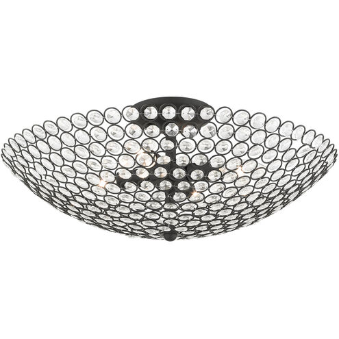 Cassandra 4 Light 20 inch Black Semi Flush Ceiling Light