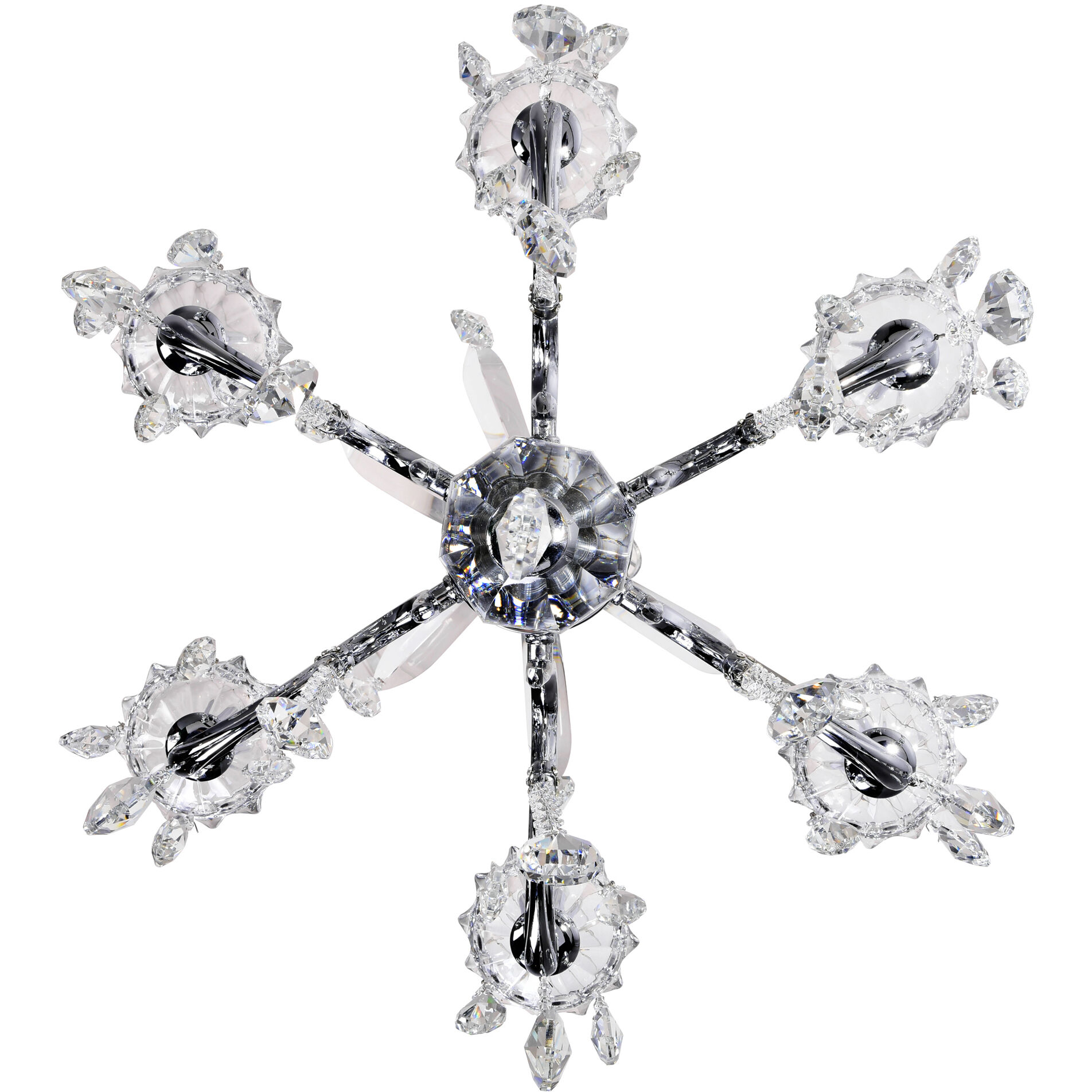 Glorious 6 Light 24 inch Chrome Up Chandelier Ceiling Light