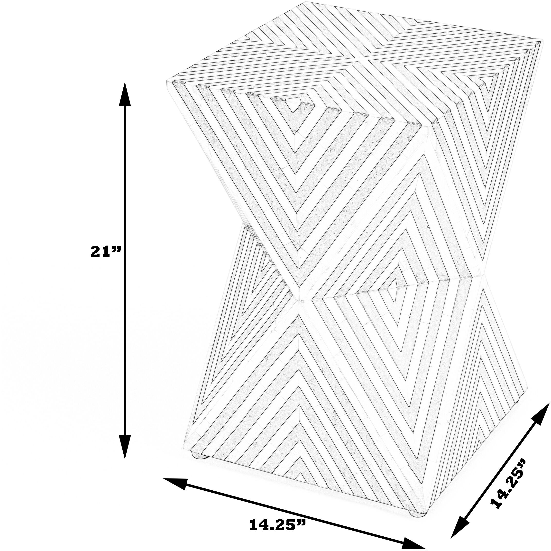 Anais Bone Inlay End or Side Table
