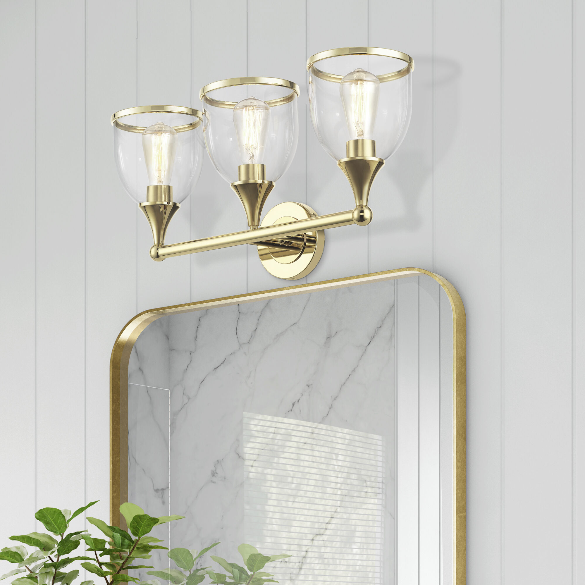 Ashridge 3 Light 24 inch Polished Brass Vanity Wall Sconce Wall Light