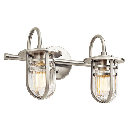 Caparros 2 Light 18 inch Brushed Nickel Wall Mt Bath 2 Arm Wall Light