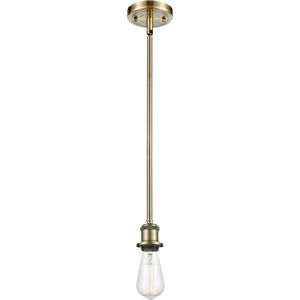 Ballston Bare Bulb 1 Light 5 inch Antique Brass Pendant Ceiling Light in Incandescent, No Shade, Ballston