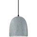 Radiance Collection - Bell Single Drop Pendant in Matte Black, Dedicated LED, Concrete, Black, Form+Finish+Function