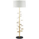 Vittoria 66.75 inch 150 watt Antique Gold Leaf Floor Lamp Portable Light