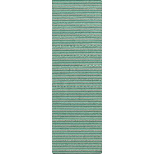 Ravena 96 X 30 inch Mint, Emerald, Light Gray Rug