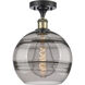 Ballston Rochester 1 Light 10 inch Black Antique Brass Semi-Flush Mount Ceiling Light