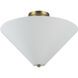 Alora Mood Bridgette 1 Light 16.38 inch Brushed Gold and White Linen Semi-Flush Mount Ceiling Light in Linen Shade