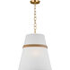 AH by Alexa Hampton Cordtlandt 3 Light 18 inch Burnished Brass with Rattan Pendant Ceiling Light