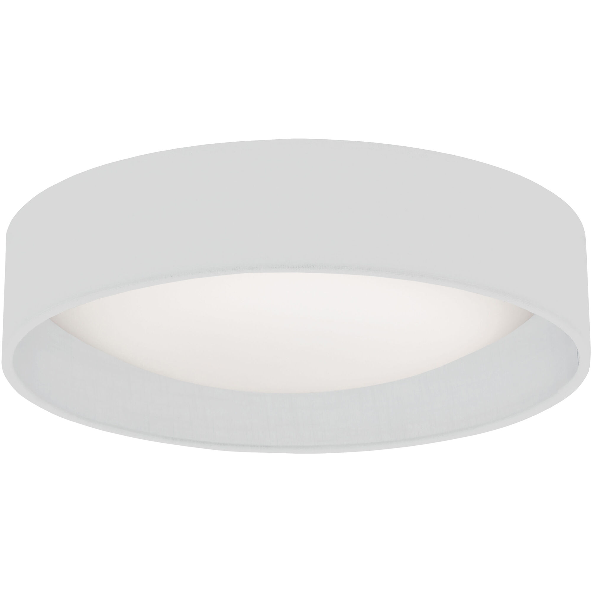 Modern LED 15 inch Satin Chrome Flush Mount Ceiling Light in White